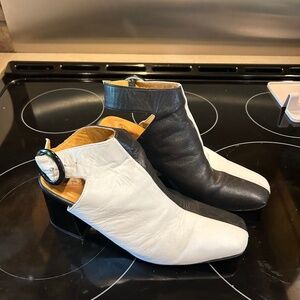 John Fluevog Black and White Heels